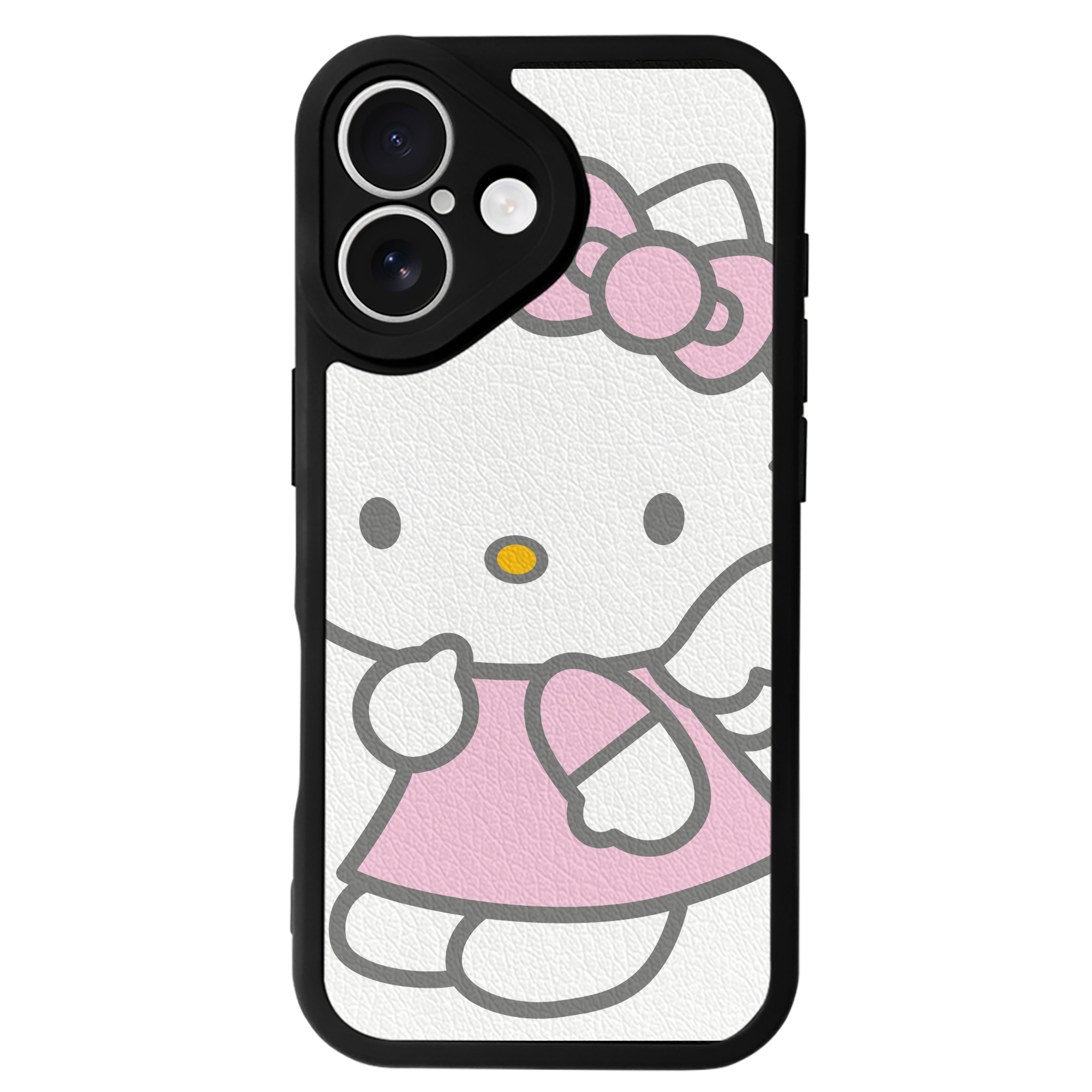 （画像用） Hello Kitty ハローキティ 【iPhone 16シリーズ対応】シリコンスマホケース（レザー調） 材質：シリコン